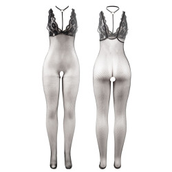 Subblime - 951993 Bodystocking Résille Transparente Noire Sans Fourrure Taille Unique